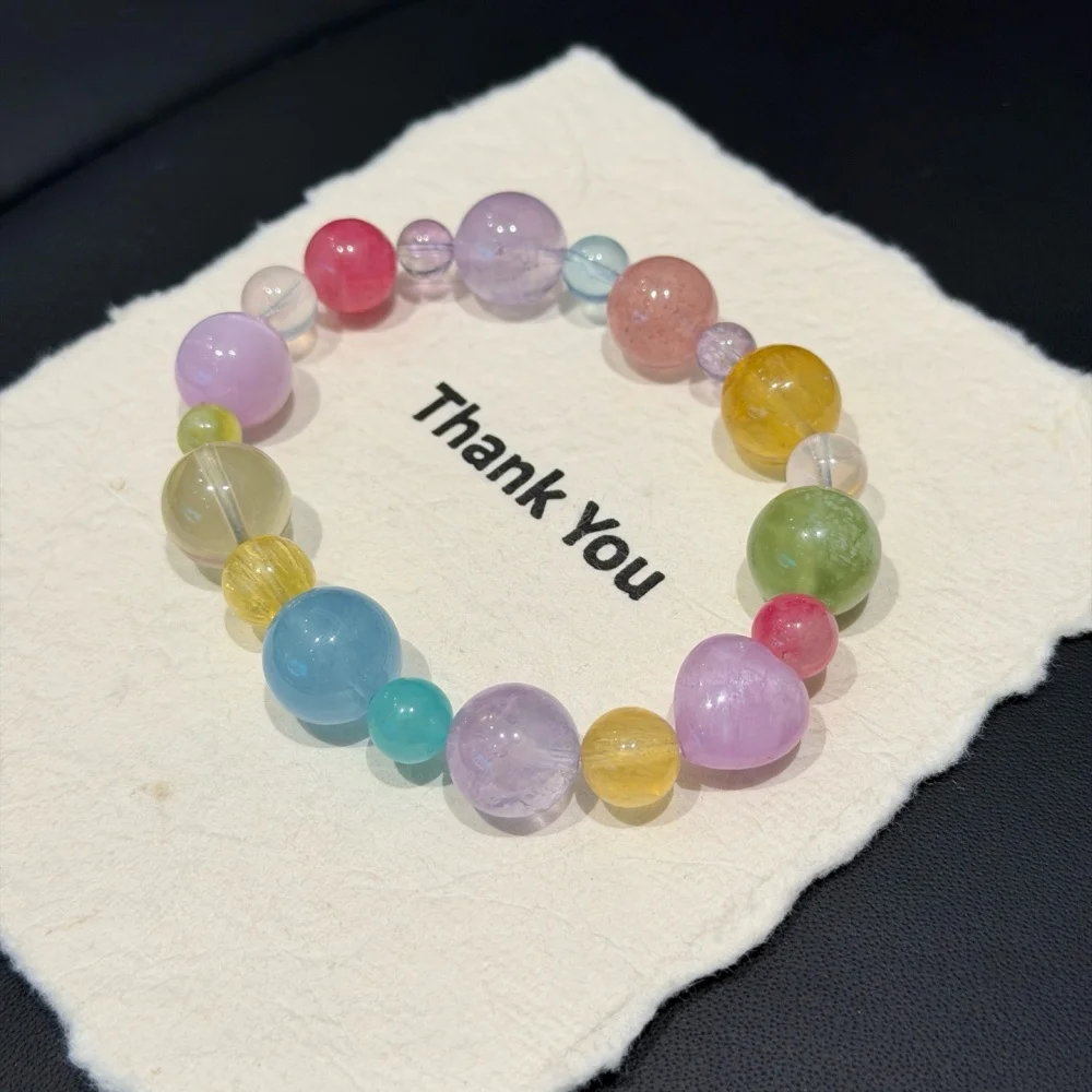 Natural Diversity Crystal Bead Bracelet Women Reiki Healing Strand Bangles Jewelry For Female Gift 1PCS