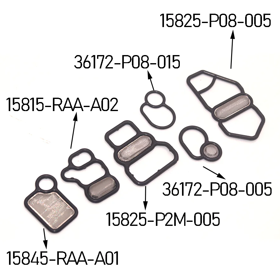 Wooeight VTEC Solenoid Gasket Spool Valve VTC Filter Screen Seal 15815-RAA-A02 15845-RAA-A01 Fit For Honda Civic Accord Integra