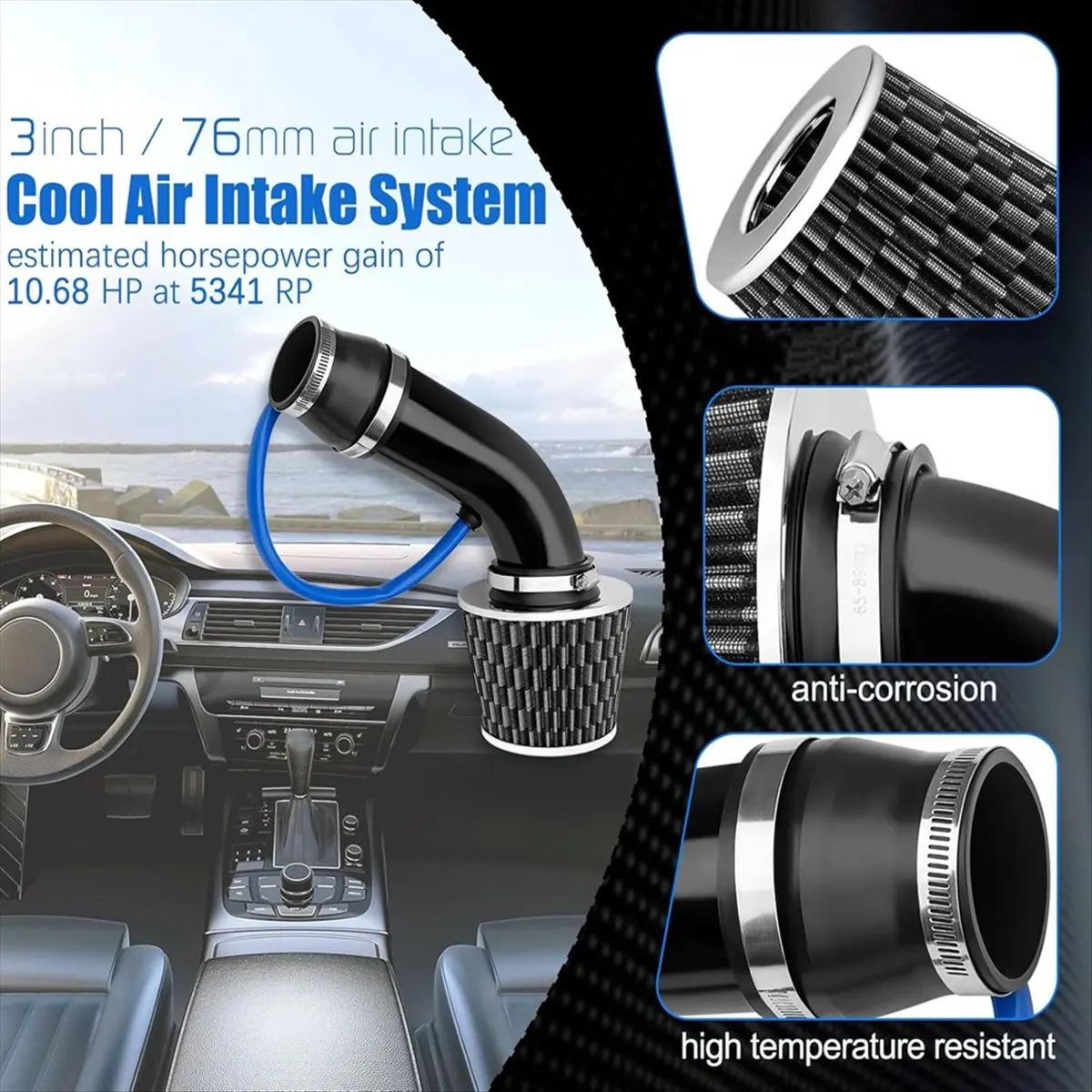 69b-aluminum-alloy-cool-air-intake-kit-filter-induction-flow-hose-pipe-kitautomotive-parts-accessories