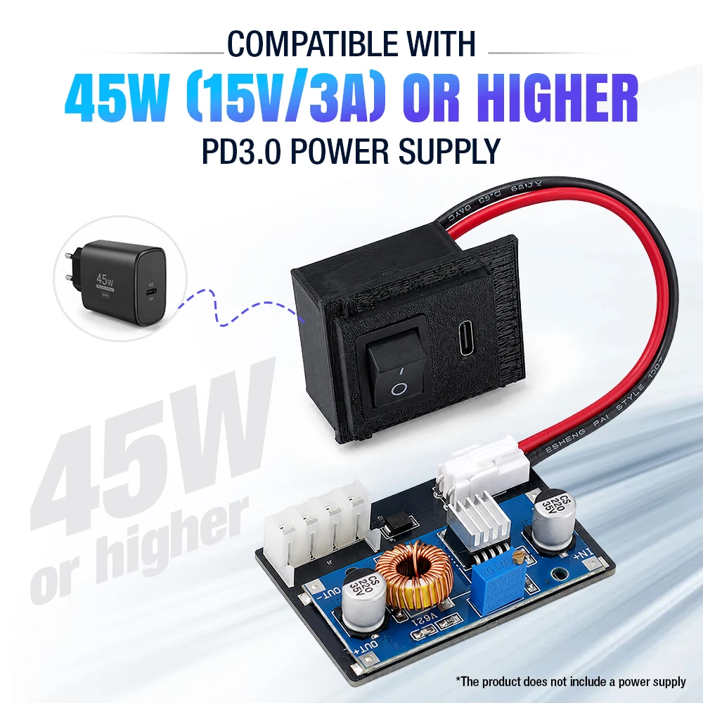 Auroxin USB-C Typ-C PD 45W 15V/3A PS2 Netzteil-Adapter als Ersatz für Original-Netzteil für Sony Playstation2 50000 Serie Konsole