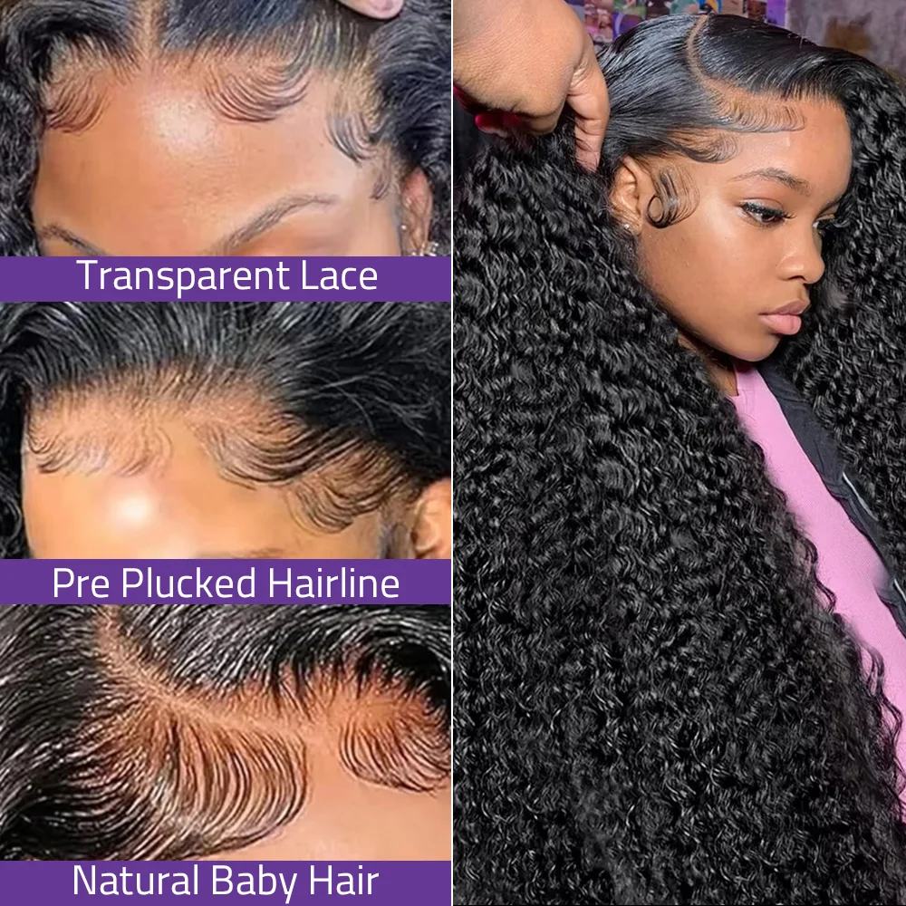 200 Плотность 13x6 HD Прозрачный кружевной фронт 100% парики из натуральных волос Бразильский 38-дюймовый глубокий волнистый кружевной фронтальный парик предварительно сорванный для женщин
