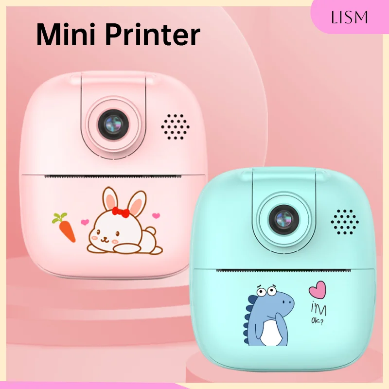 

LISM Instant Printer Bluetooth Thermal Printer Video Recorder Cartoon Mini SLR Dual Len Selfie Digital Toy Creative Camera Gift