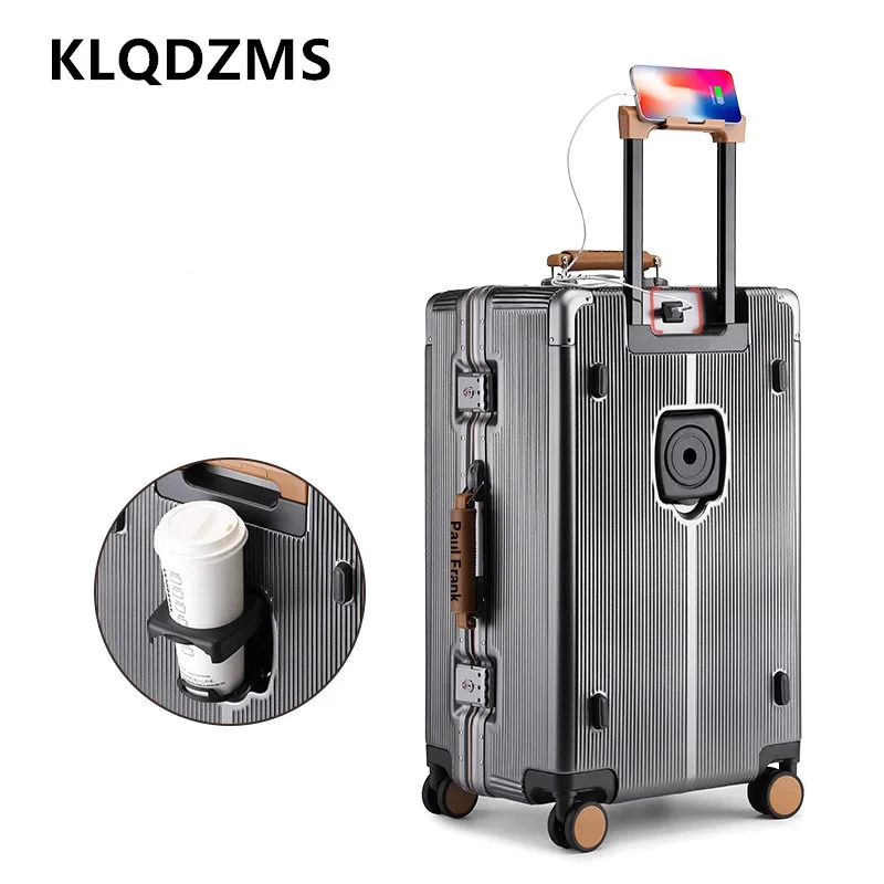 

KLQDZMS 28-дюймовый чемодан на колесиках большой емкости с алюминиевой рамой, чемодан на колесиках 20 дюймов, 24 дюйма, 26 дюймов, посадочный бокс, ПК, женский чемодан в салоне