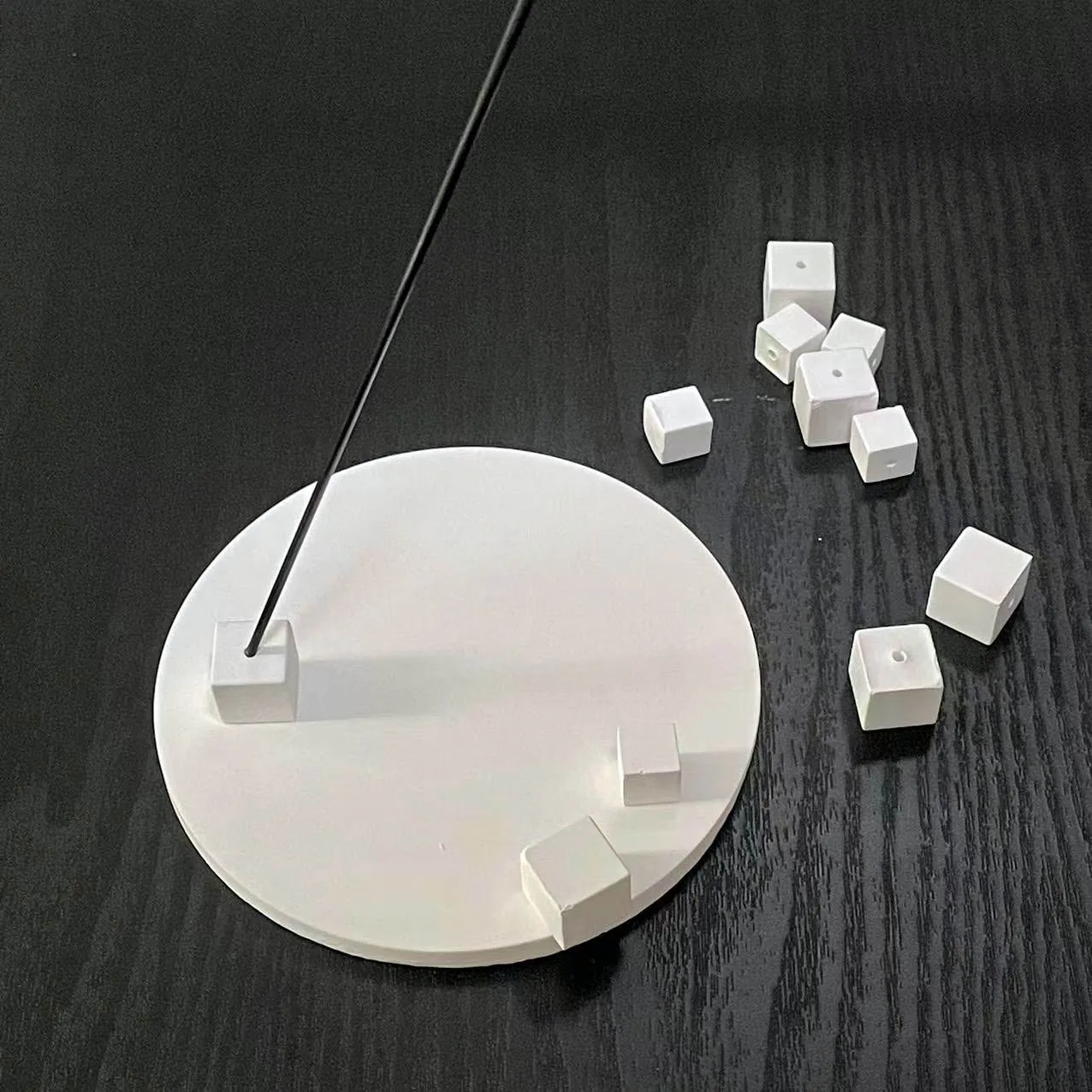 Cube Incense Holder Mold Incense Burner Tray Concrete Mold Ball Mold for Joss Stick Resin Ball Round Tray Plaster Mold DIY Craft