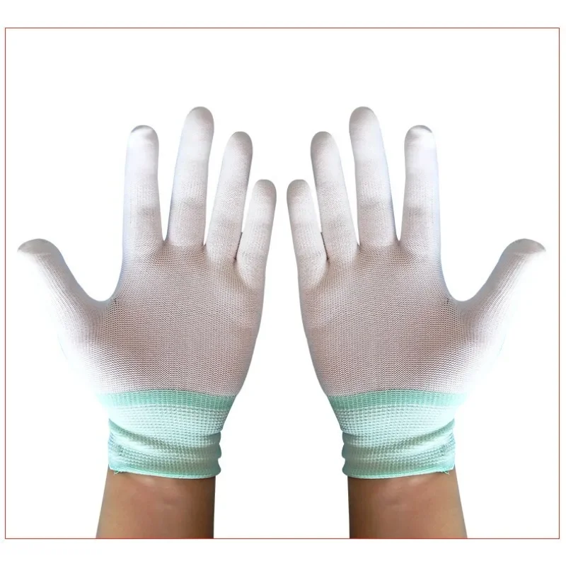 1Pair Car Vinyl Wrap Gloves Anti-Static Window Tint Film Install Gloves Nylon Tinting Work Safety Gloves PU Coated Fingertip