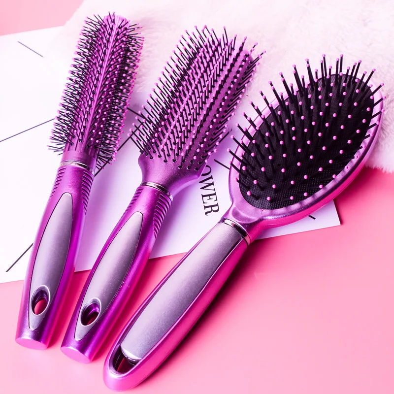 

3PCS Set Salon Air Cushion Detangle Hair Brush Roller Curling Comb 9 Row Tooth Styling Hairbrush Daily Hair Care Massage Tools