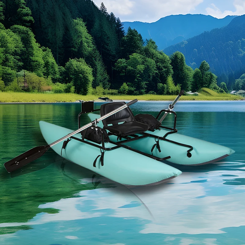 مخصص Catamaran PVC قارب صيد قابل للنفخ عالي السرعة إطار من الألومنيوم إغراء قارب قابل للطي خفيفة الوزن للغواصين في الهواء الطلق #6