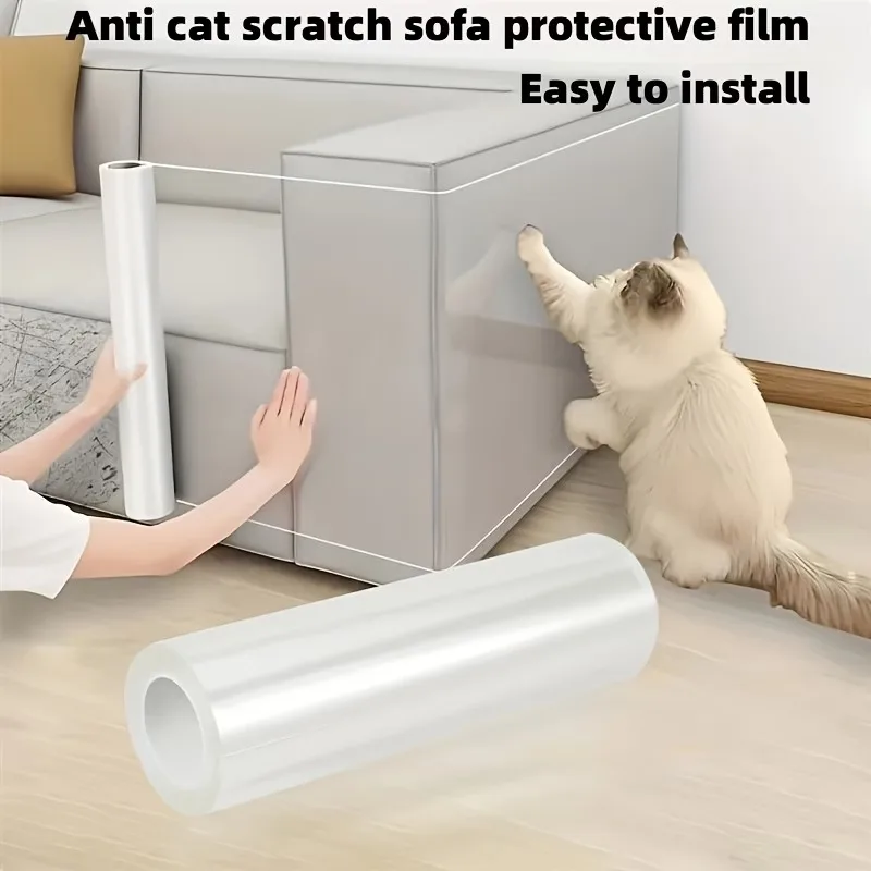 Cat Scratch Protective Film, Self-Adhesive Scratch Resistant Protective Film, Sofa, Wall, Door Protection, Furniture Protection