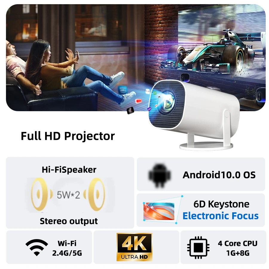 HUASHIJIE P30 Pro Intelligent Full HD Projector 4K Cinema Multimedia Android 11 Projector Gaming Mini Portable Home LCD Display