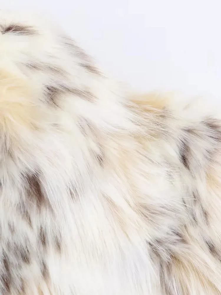 2025 outono inverno chique casaco de pele artificial feminino gola solta contraste jaqueta feminina senhora jaquetas quentes novo