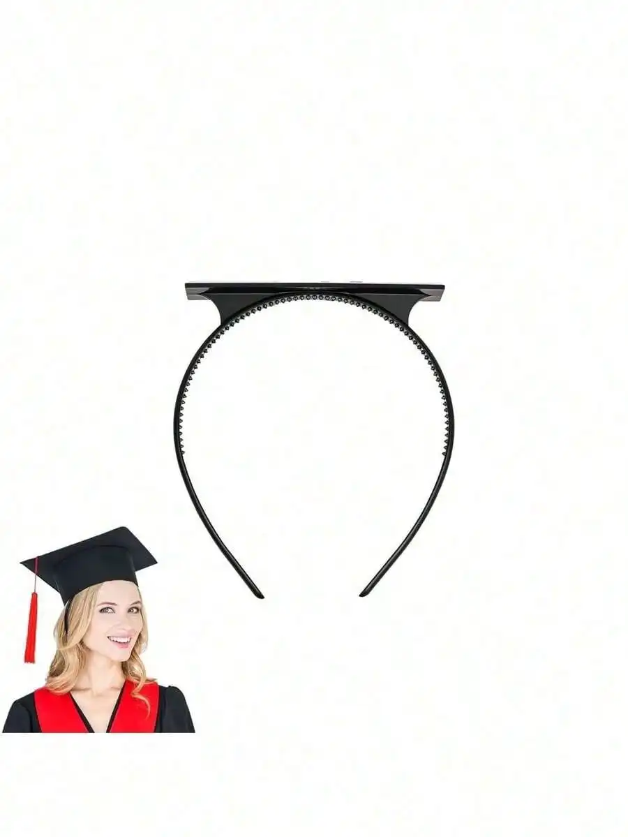 

Graduation Cap Headband for Women Men Teens, Adjustable Graduation Hair Band for Ceremony Party Photo Props, Comfortable Mortarboard Headpiece for Long Hair Curly Hair Braids Wigs, Lightweight Graduation Hat Alternative, Non Slip Hair Hoop for College Hig