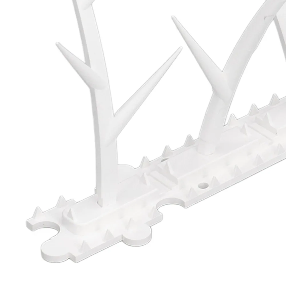 6PCS Durable Plastic Bird Deterrent Spikes Compact Easy to Install Plastic Bird Spikes White Sharp Defender Spikes