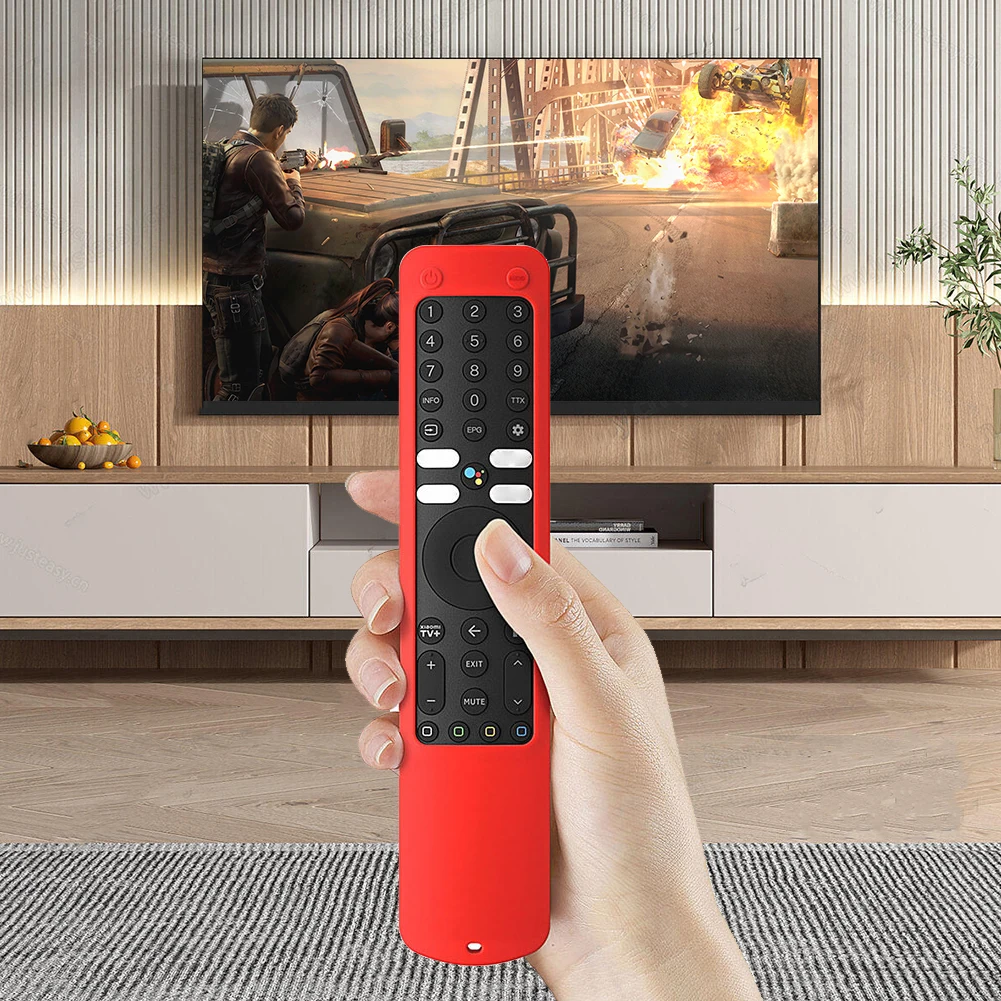 

Silicone TV Remote Cover Anti-slip Protective Case Anti-Scratch Protective Skin Sleeve with Anti-lost Lanyard for Xiaomi XMRM-ML
