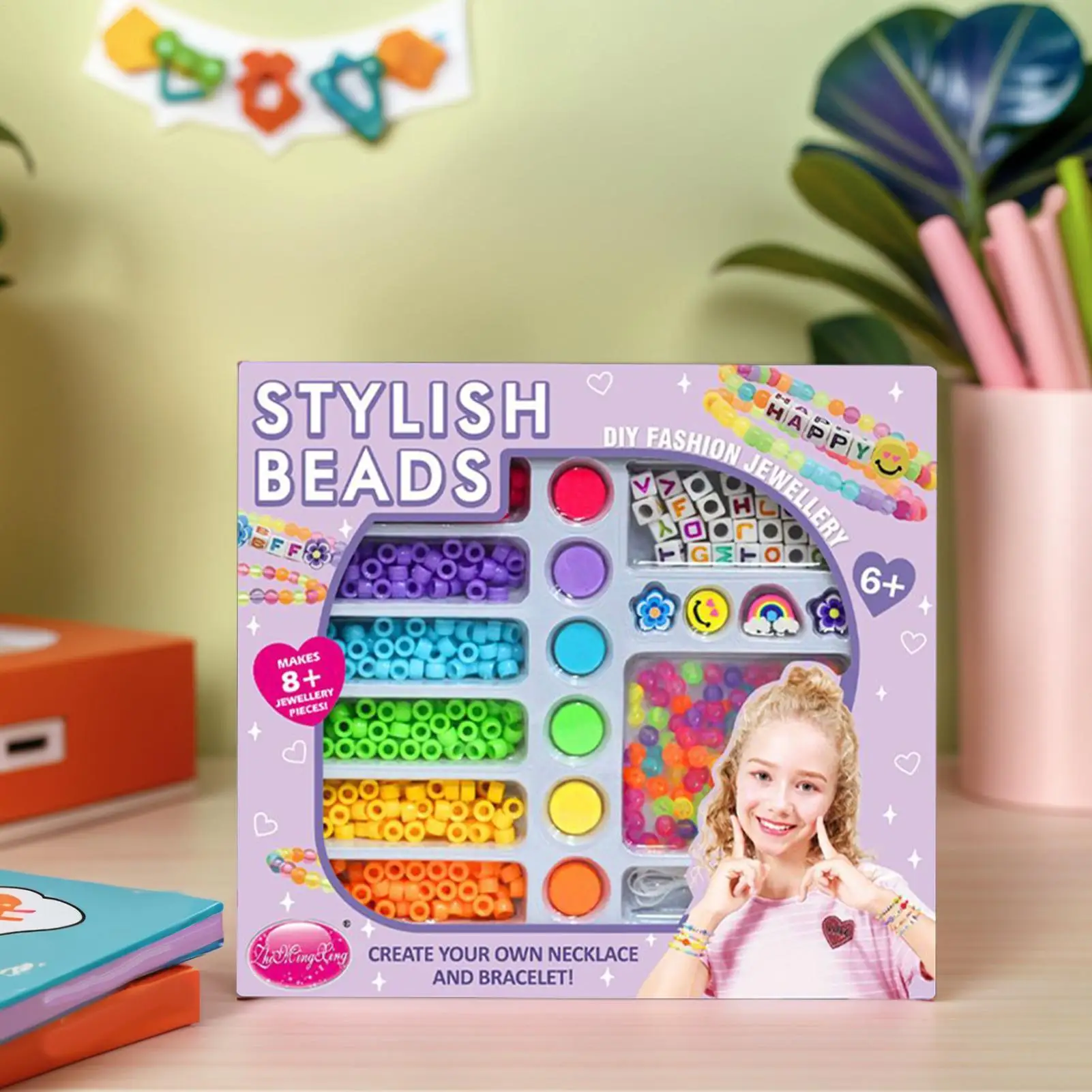 Bead Kit Bead Jewelry Bracelet Making Set for Kids Beading Toys Fun Craft Supplies for Kids Teens Adults Beginners School Travel