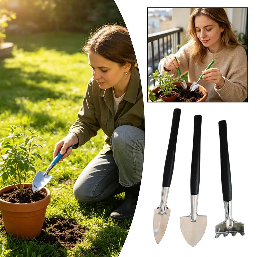 Stainless Steel Garden Planter Kit With Colorful Plastic-handle  For Garden Plants Flower Vegetables Digging Transplant Tool