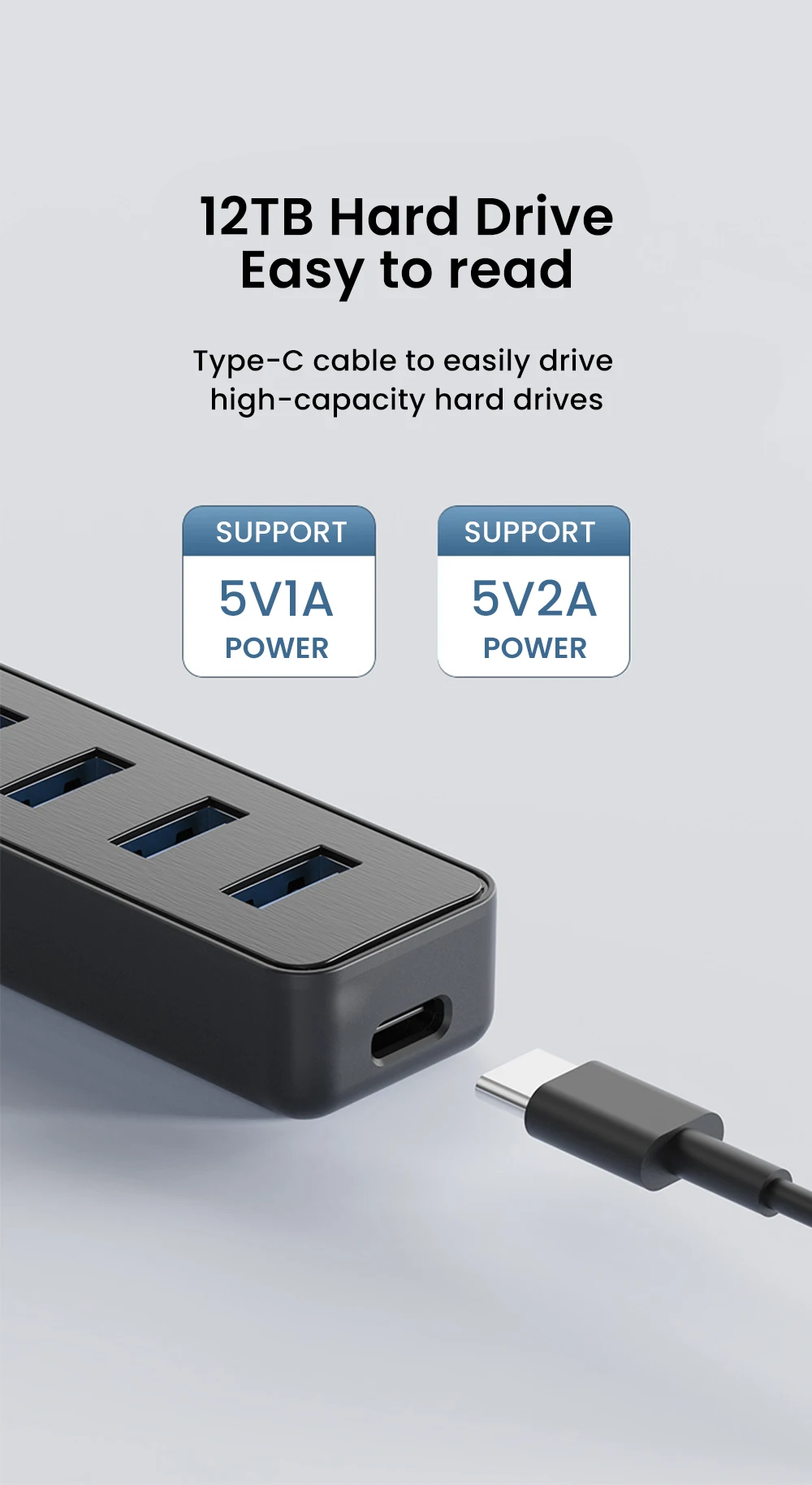 USB 3.0 Netzteil 4-Port Multi USB Splitter Hub USB Hub 2.0 Typ C HUB Mehrere Expander Hohe Geschwindigkeit für Computer Zubehör – Detail 6