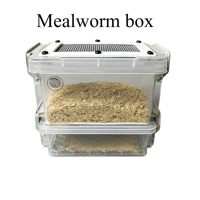 Desktop Mealworm Feeding Stackable Plastic Boxes Odor and Moisture Prevention Insect Nursing Breathable Lock Buckle Container