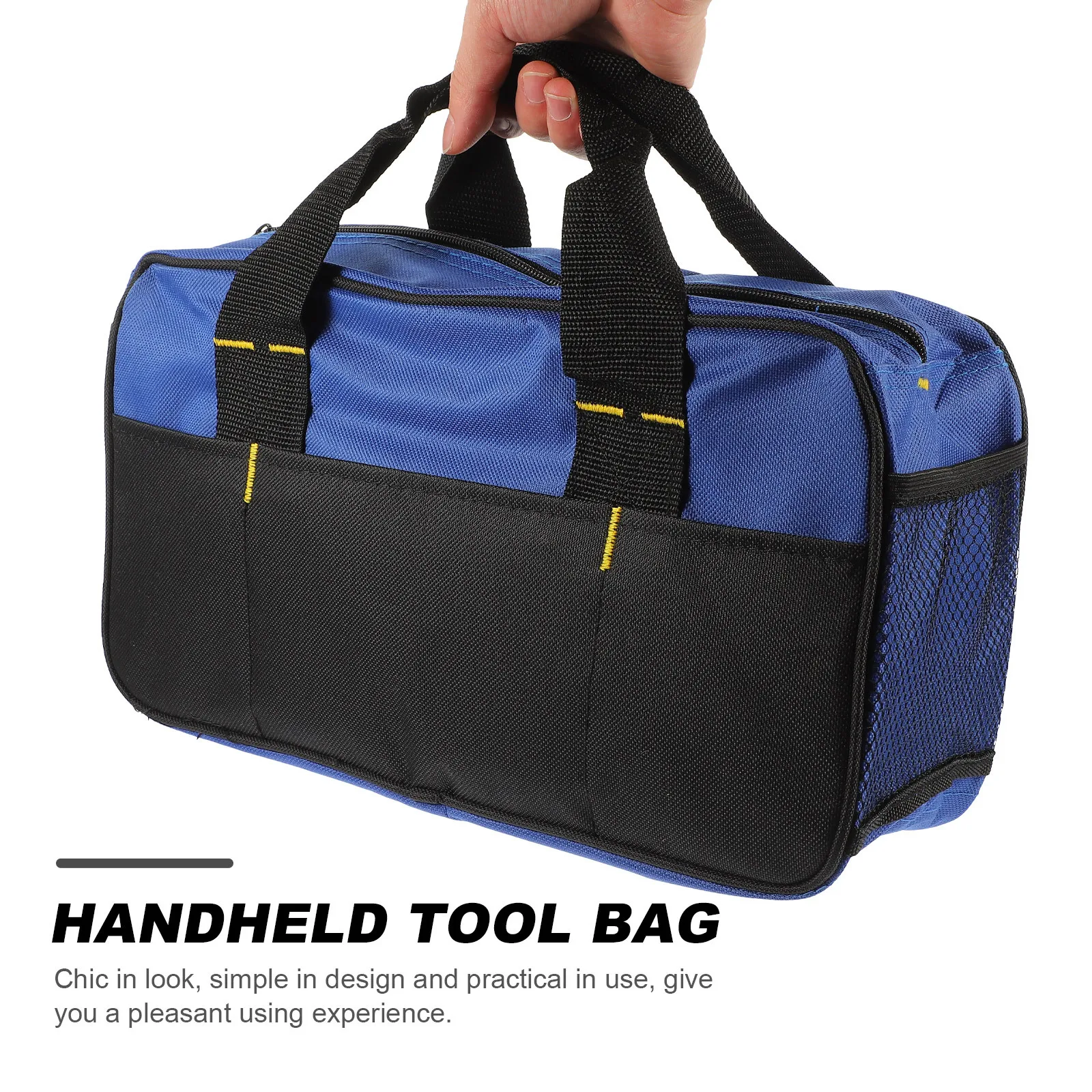 Multi-Function Tool Bag Heavy Duty Canvas Large Capacity Wide Open Storage Pouch For Men Portable Tool Organizer