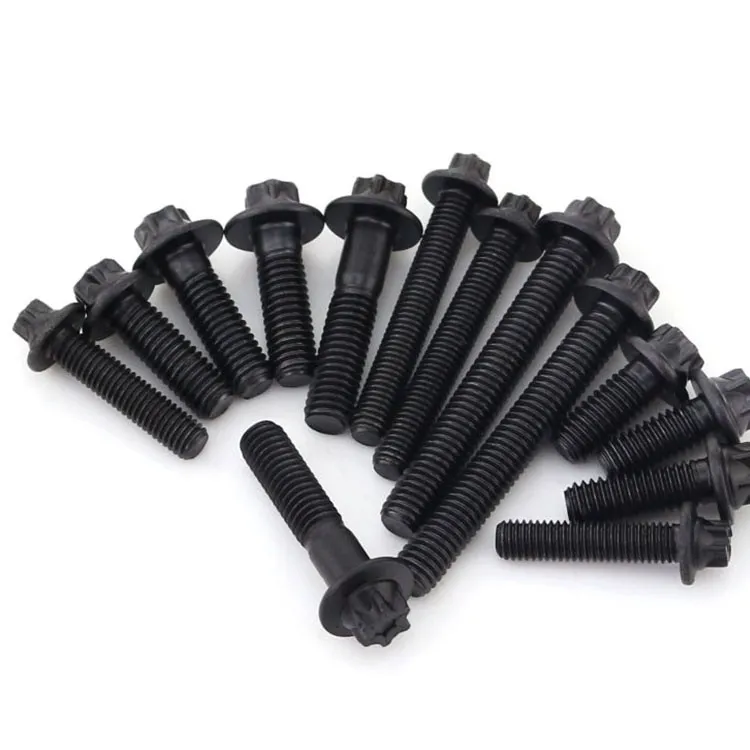 5/10Pcs M5 M6 Grade 12.9 Hexagon Bolt External Torx Head Flange Screws Black Profile Flange Head Bolt
