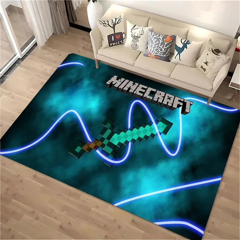 3D Printing M-M1necraft Carpet for Living Room Bedroom Hallway Alfombra Anti-slip Soft Area Rug Sofa Doormat Home Decor Mat Gift