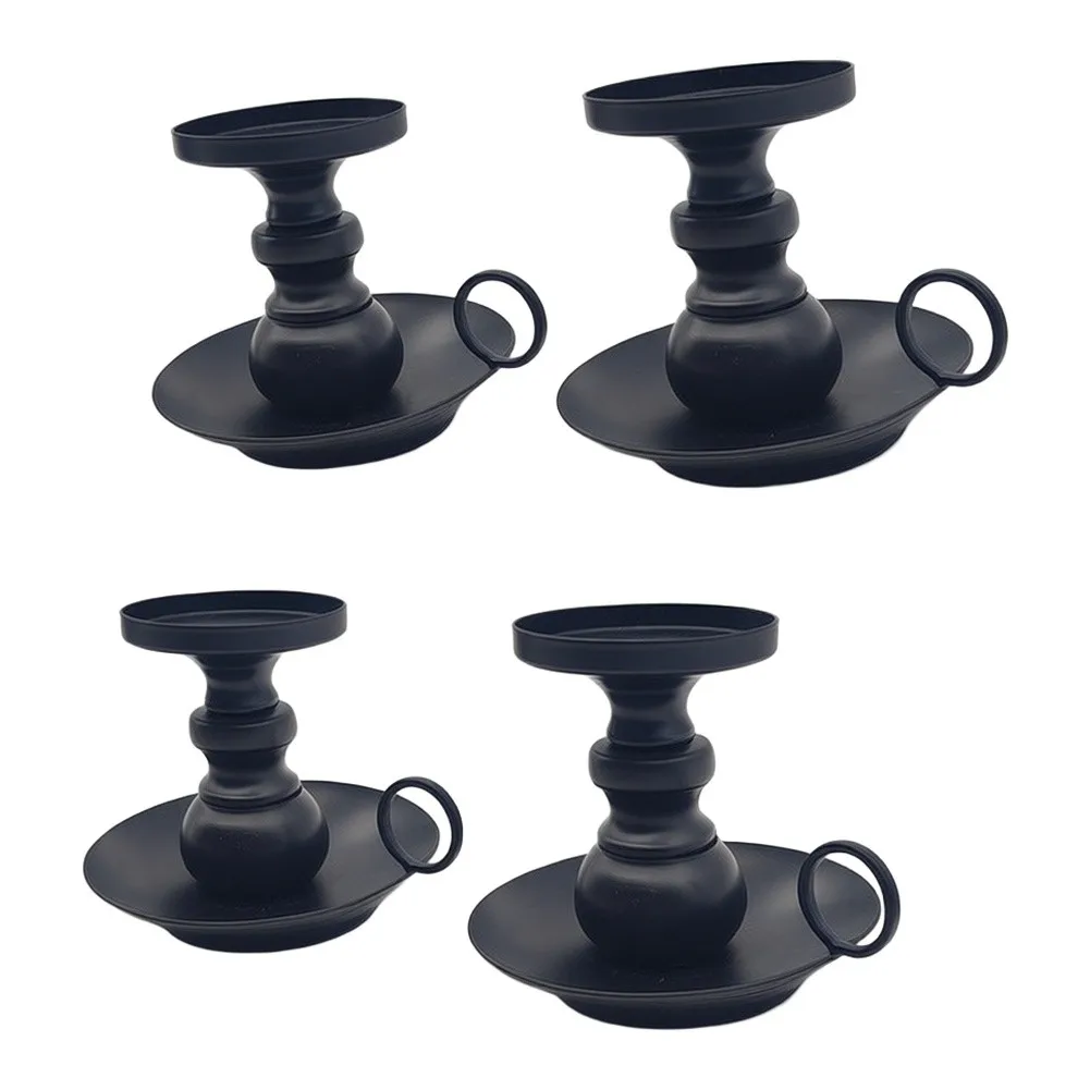 Metal Candle Holder Set of 4 Featuring Creative Two-Tier Ring Structure for Elegant For Home Interior Decoration
