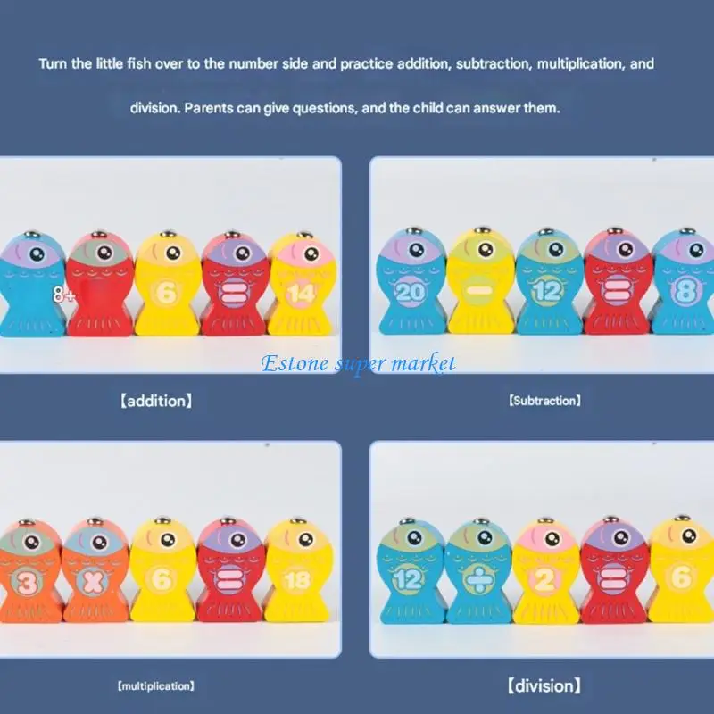 090B Magnetisches Angelspielzeug aus Holz für Kleinkinder, Lernaktivitätstafel mit Verbesserung der Buchstaben- und