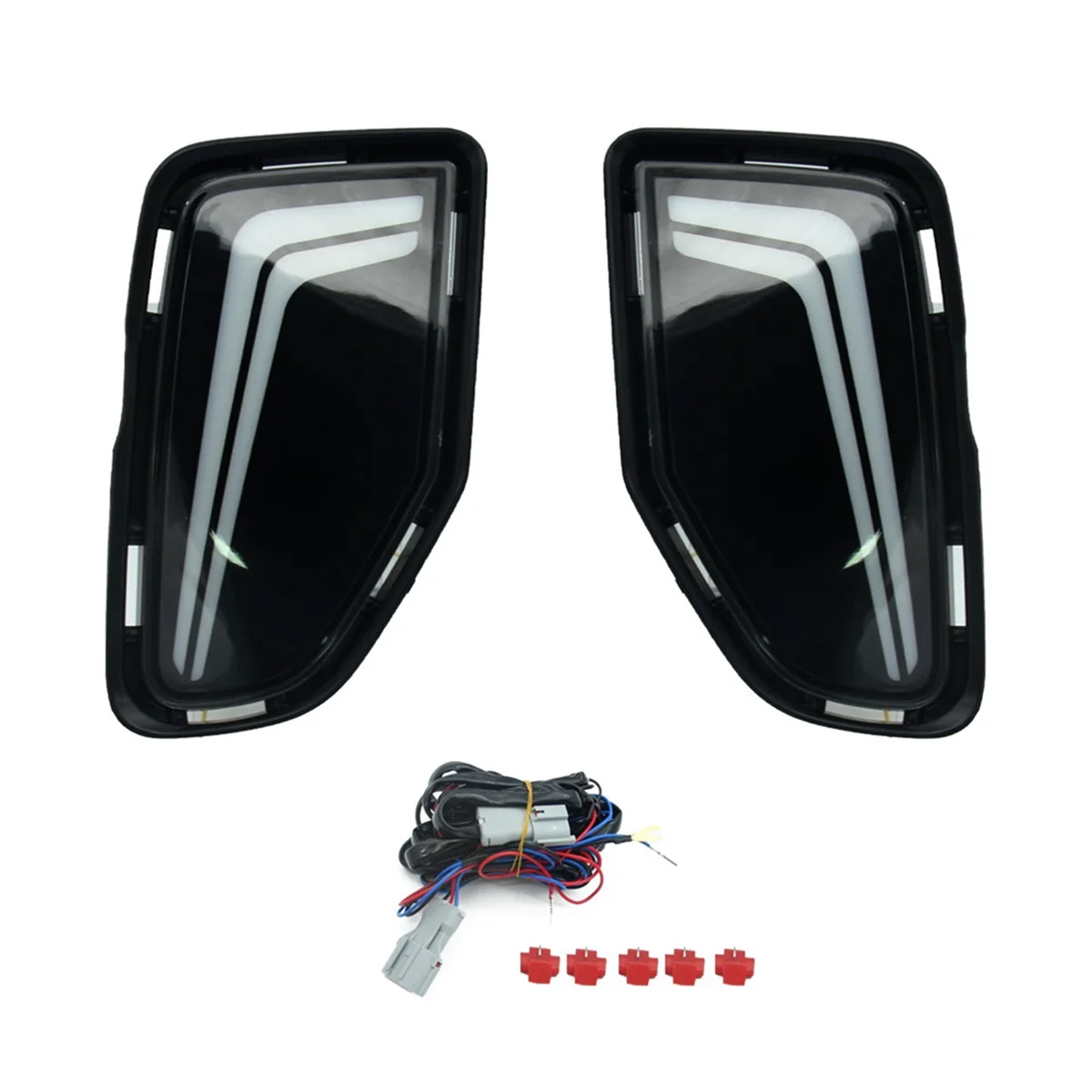 Car LED Daytime Running Light DRL for Toyota Corolla Cross 2024 Turn Signal Light Fog Lamp, White+Yellow+Blue Light