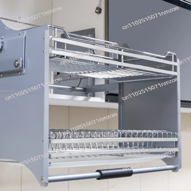 Cabinet Hanging Cabinet Lifting Basket, Drop-down Kitchen Storage Rack, Cabinet Pulling Basket Damping Buffer Lift