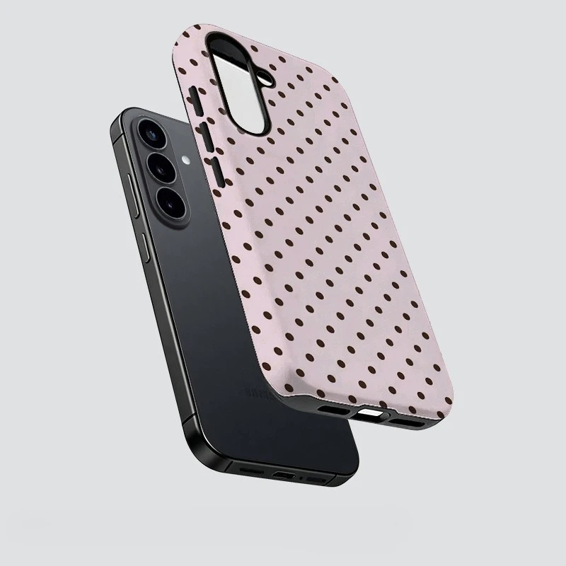 The Pink Polka Dot Film-Two-In-One Phone Case Is for Samsung Galaxy S26, S25, S24, S23, S22, S21, S21+, S21 Ultra Plus, FE