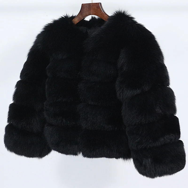 2023 Real Fox Fur Coat Winter Jacket Women Natural Fox Fur Raccoon Outerwear O-neck Thick Warm Luxury Female Plus Size