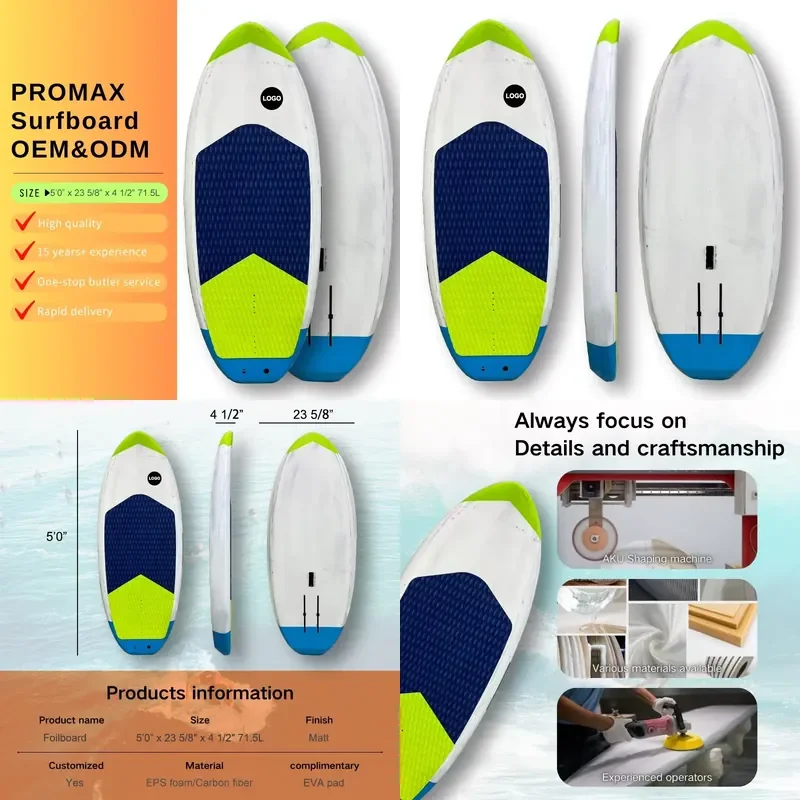 High Performance 70 Liters Foil Board with Carbon Fiber Construction for Surfing Water Sports