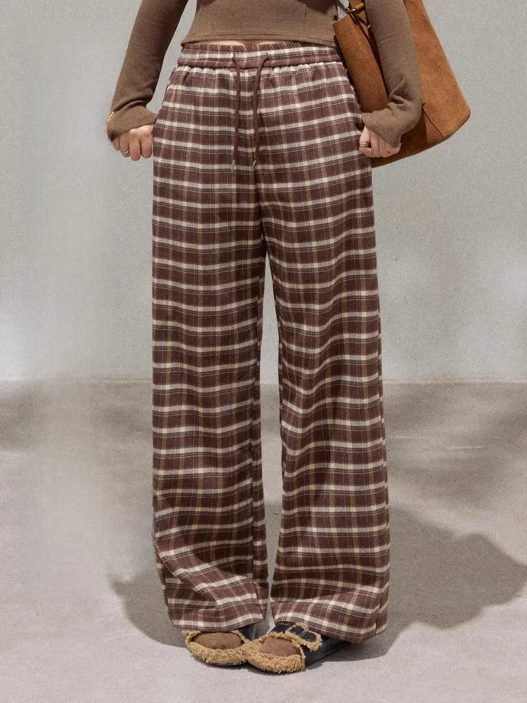 

Брюки прямого кроя больших размеров с высокой талией в корейском стиле, зимний модный комплект для полных женщин, удобные брюки