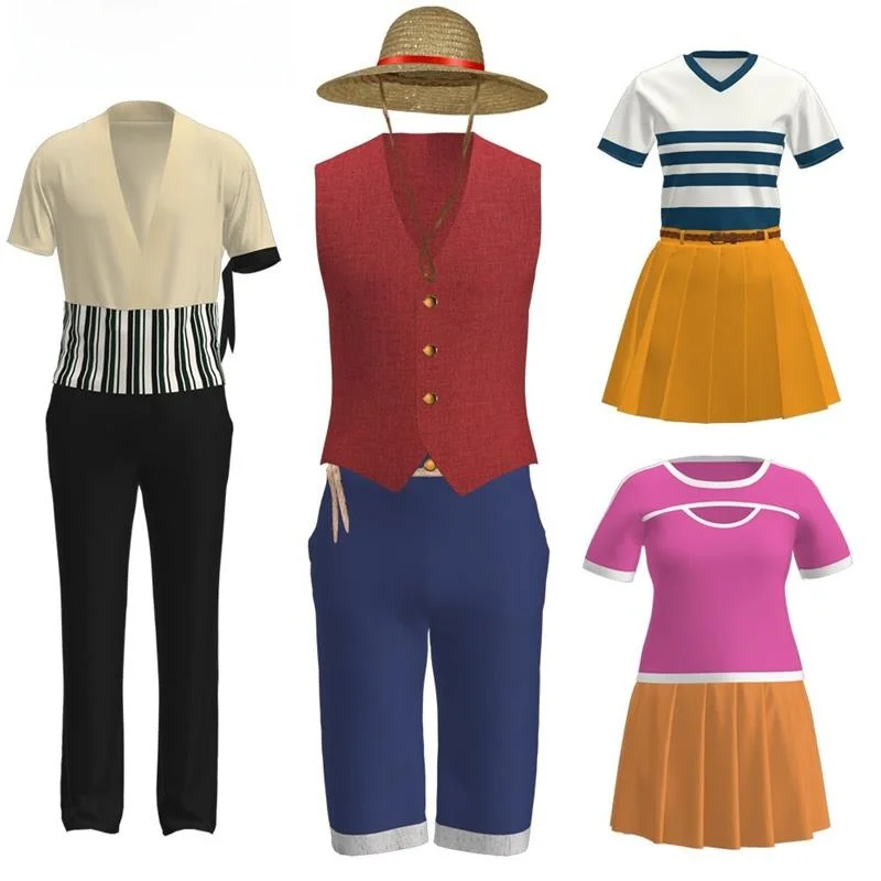 

Parent-Child Version Real-World Character Costume Cosplay Outfit for Halloween Performance Anime Pirate King Luofuna Moshulon