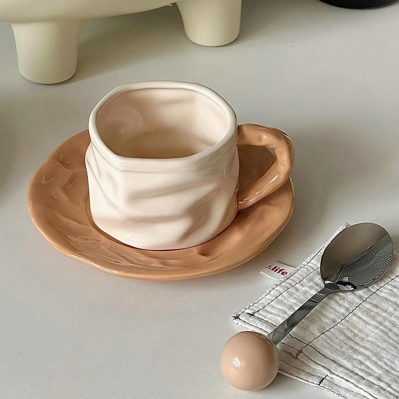 

Turkish Coffee Cup Set Porcelain Tea Cups Ceramic Mug Saucer Luxury Tableware European Japanese Design Caneca Ceramic Mug