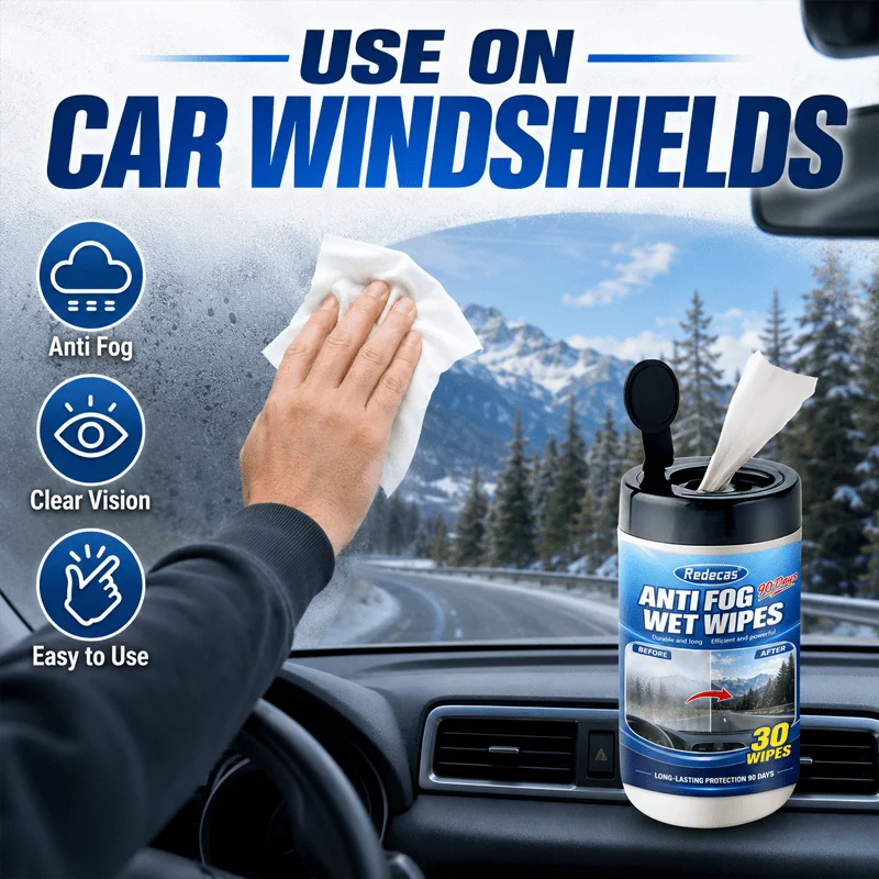 Car Glass Anti-Fog Oil Film Wipes, Remove Oil Film, Water Repellent, Prevent Fogging, for Windshields, Goggles, Helmets