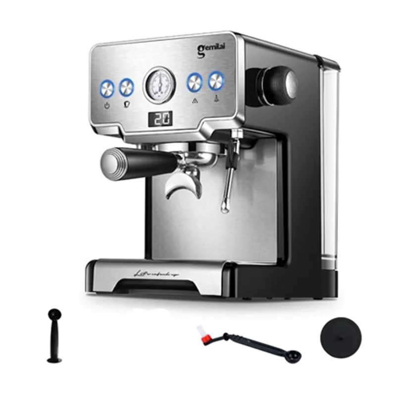 15 Bar Italian Coffee Machine Stainless Steel Steam Semi-automatic Milk Bubble Espresso Coffee Maker Commercial CRM3605