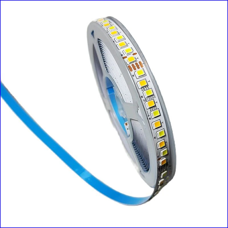 (4solder joints)3colors 5meters 2835-8mm-5B9C×2 and 5B10CX2 SANAN Chip Highlight constant current LED strip 20W×2/meter