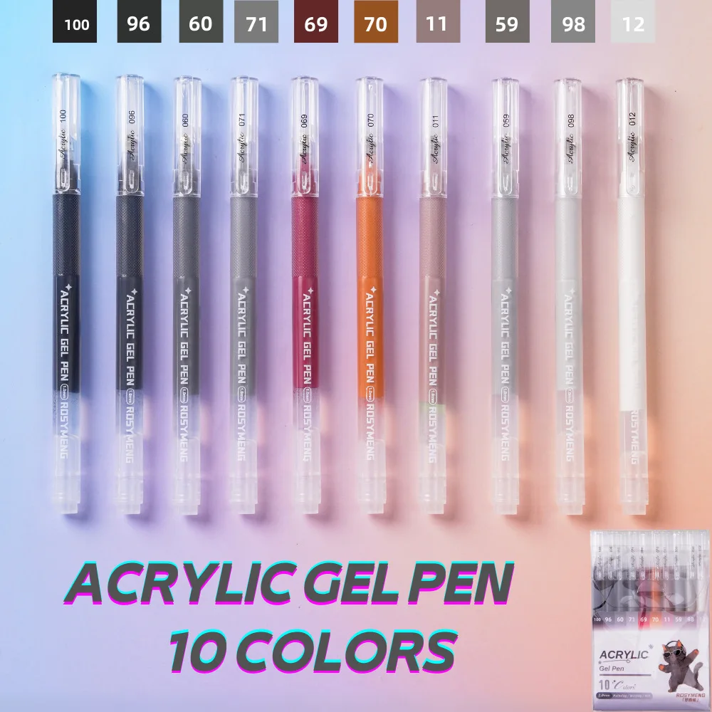 ROSYMENG 10/160 Kleuren Gelpennen, Acrylverf Handboek Pen Set, Multicolor Neutrale Pen, Schrijf- en Tekenmarkers voor Studenten