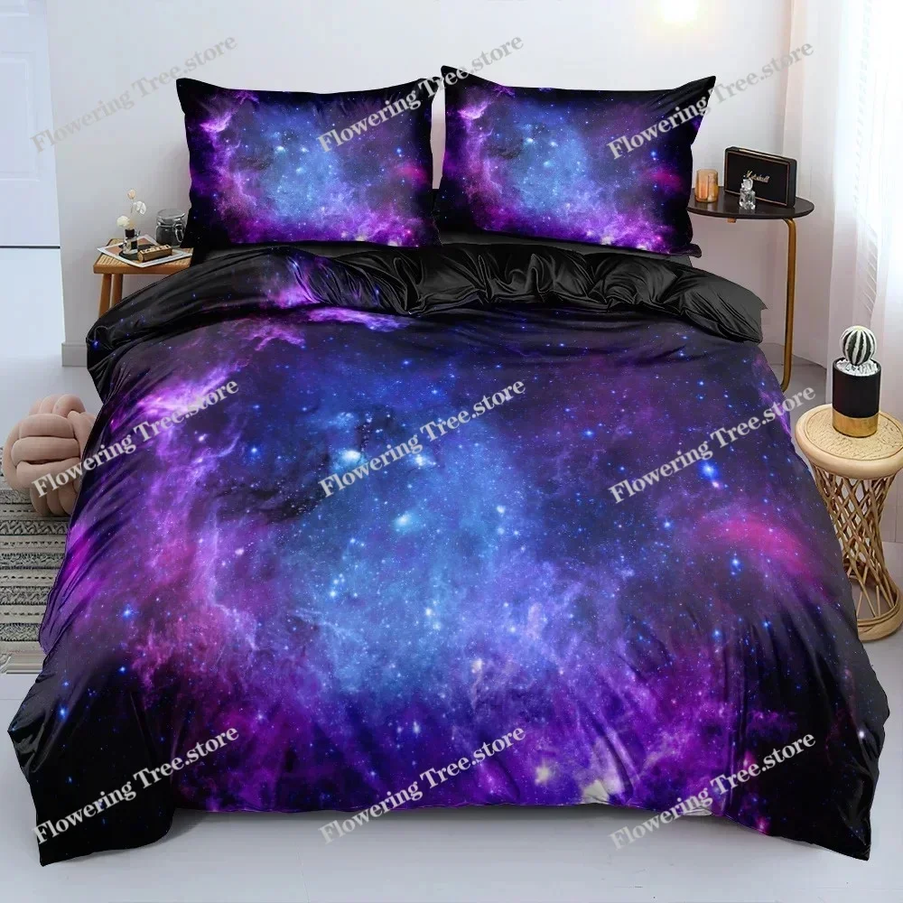 Luxury Galaxy Bedding Set Twin Full Queen King Size Duvet Cover Set Shining Stars Starry Sky Comforter Set for Home and Deor