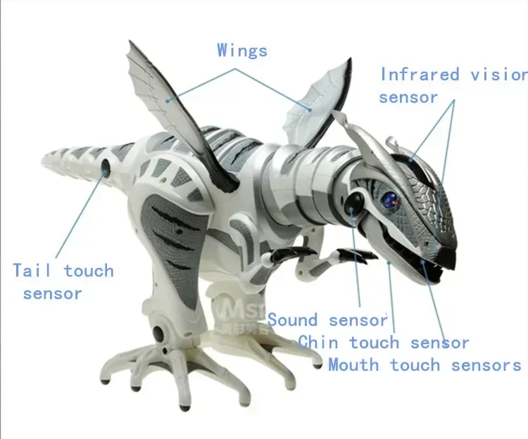 Robosaur-robot teledirigido inteligente multifunción con sensor jurásico, juguete de dinosaurio mecánico con programación, control remoto por infrarrojos, divertido