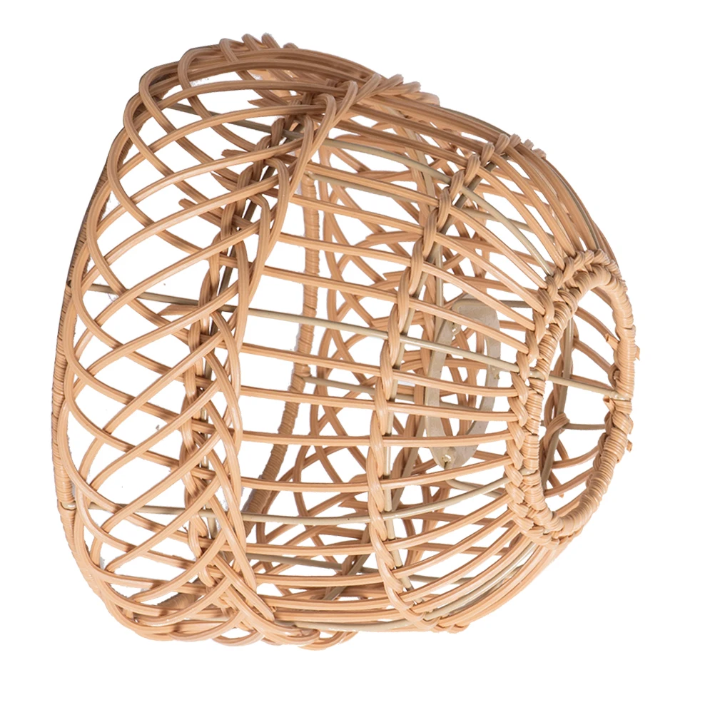 

Lamp Shade Simulated Rattan Chandelier Cover Decorative Basket Light Large Reusable Sturdy PP Iron Material