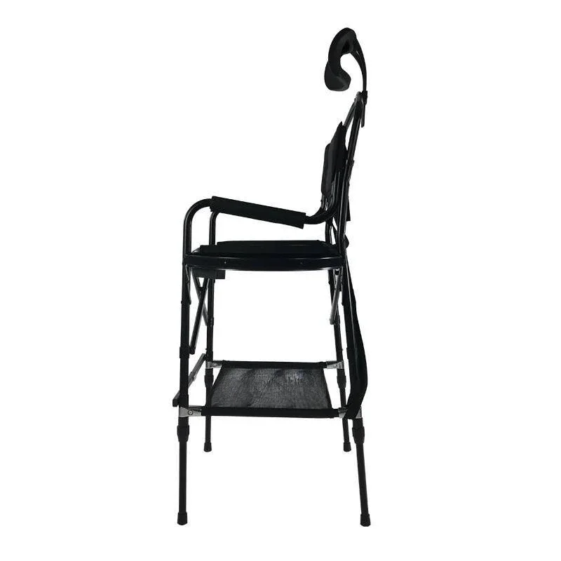 Adjustable high seat makeup chair with headrest aluminum alloy telescopic foot director chair high chair
