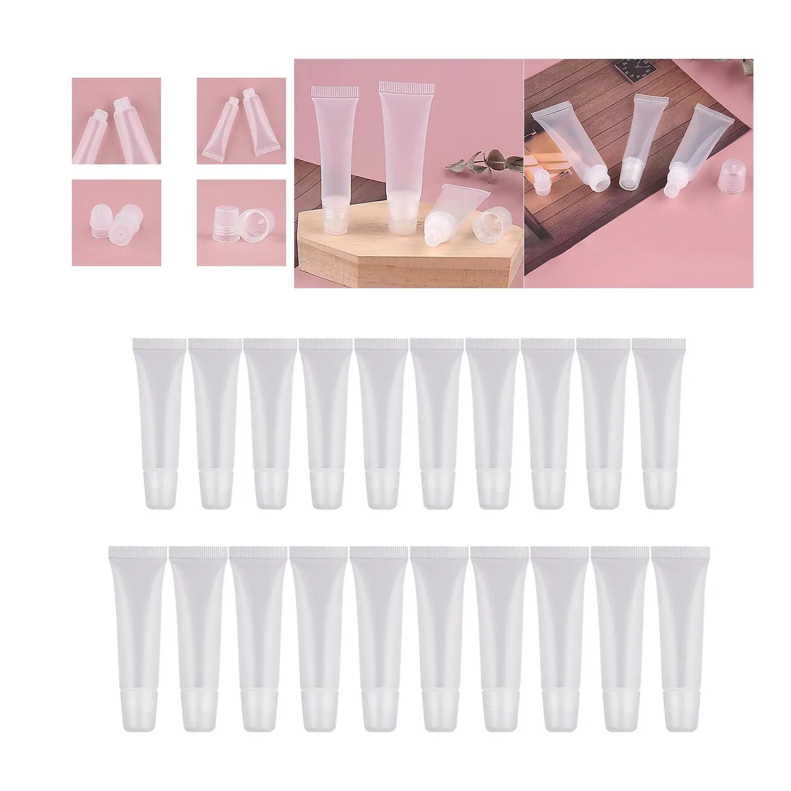 Lot de 10 Jules Gloss, tubes africains transparents avec capuchons pour bricolage