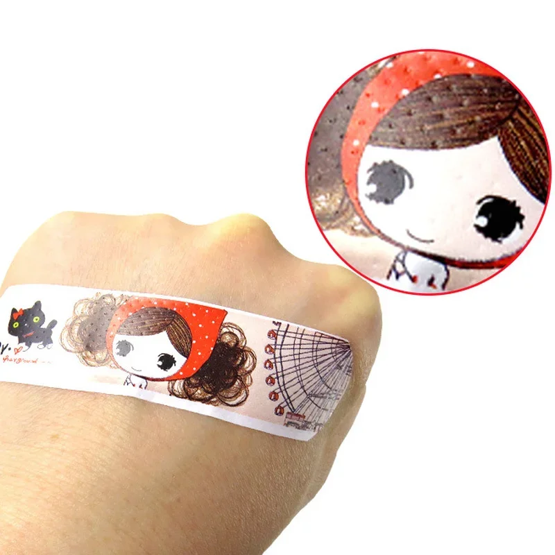 120pcs Kids Wound Plaster Cartoon Adhesive Bandages Waterproof Breathable Band Aid First Aid Emergency Kit