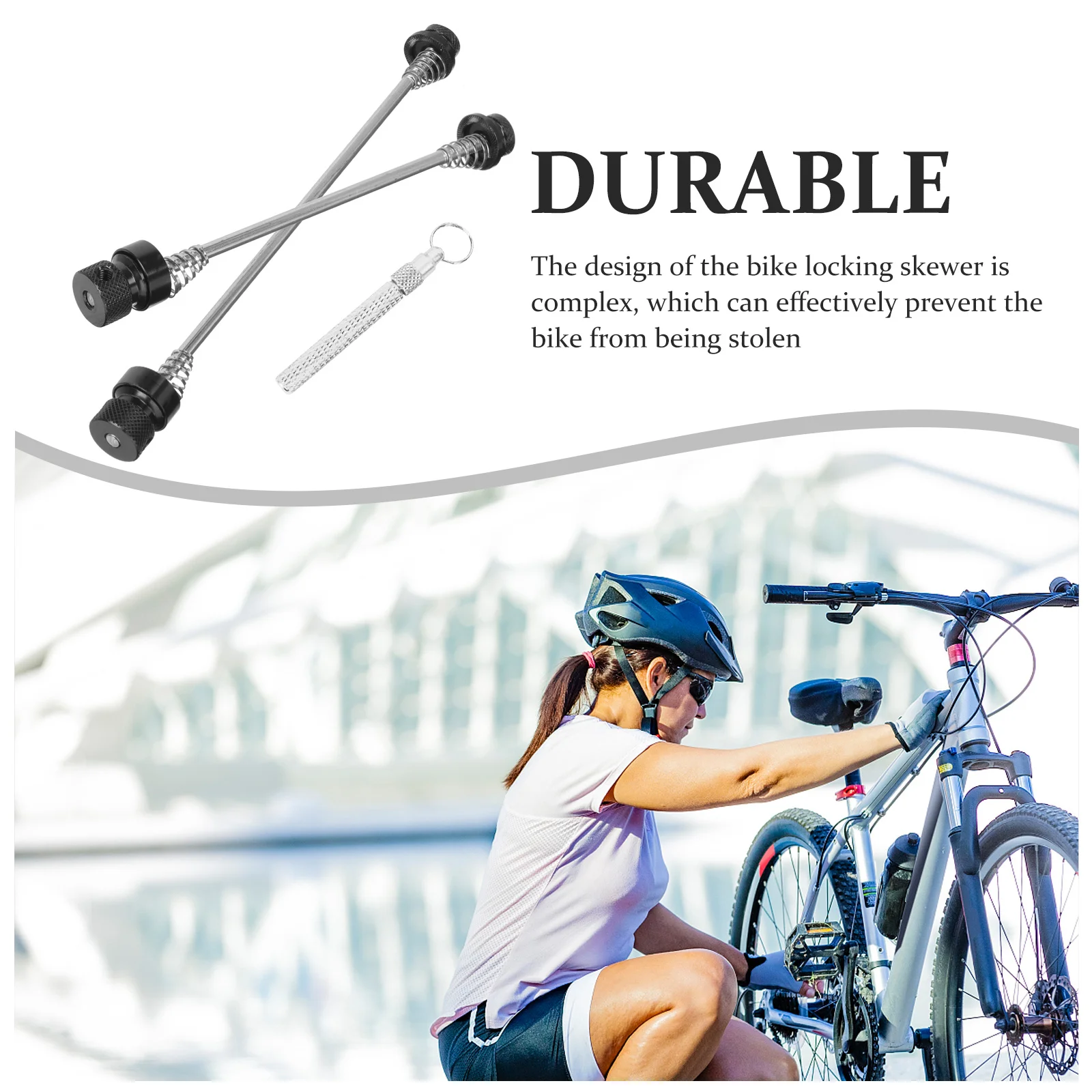 1 مجموعة 1 مجموعة مكافحة الإفراج السريع سيخ عجلة الدراجة قفل آمن العالمي استبدال جزء الدراجات سيخ معدني