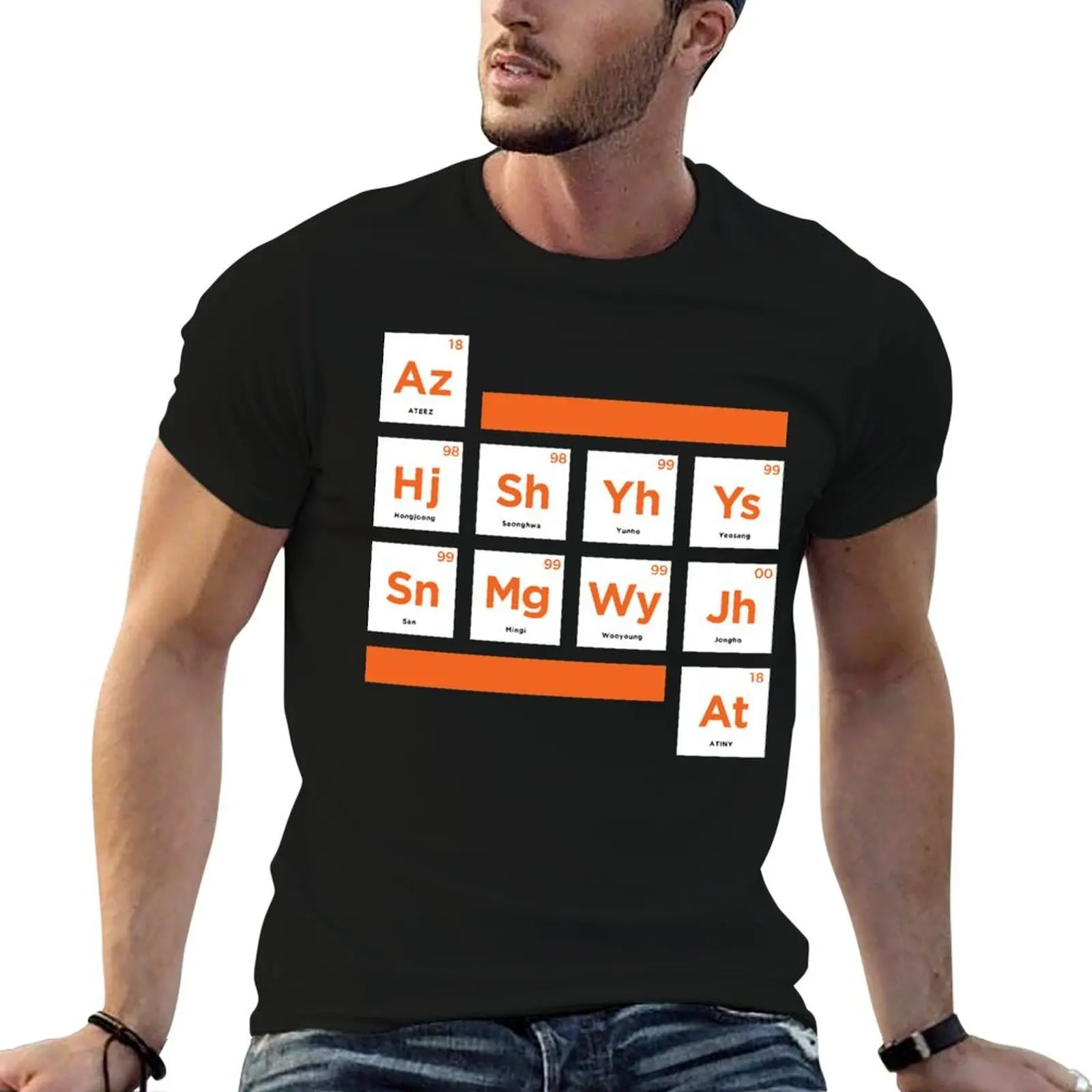 

Funny Gift For Light Blue Ateez Periodic Table Vintage Photograp T-Shirt t shirts for man pack cotton t shirt man luxury T-Shirt