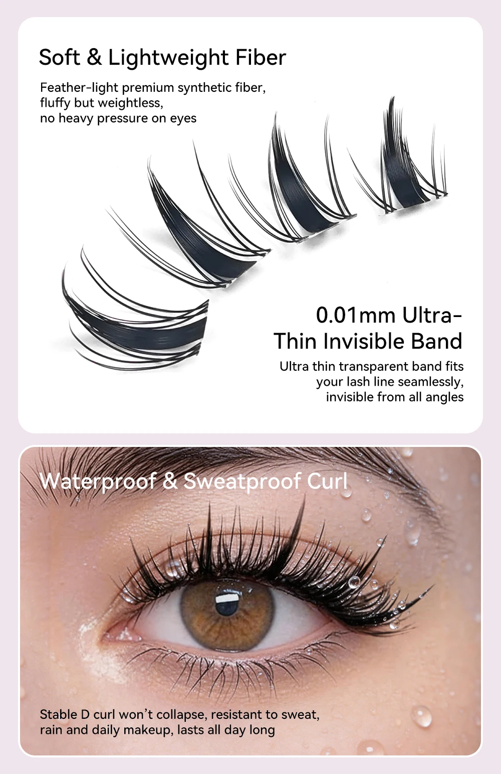 Yelix DIY Cluster-Wimpern Weiche Luftige Wimpernverlängerungen Großhandel für Schönheitssalons, Distributoren, Make-up- und Profisalons – Detail 2