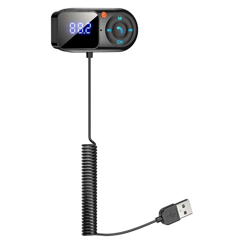 USB Wireless Bluetooth 5.0 FM Transmitter Mp3 Music Player Car Handsfree Audio Receiver Large LCD Screen Car Kit Car Accessories