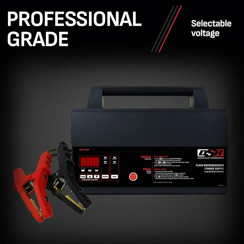 DSR ProSeries INC100 Fully Automatic Battery Charger and Flash Reprogramming Power Supply with Service Mode,