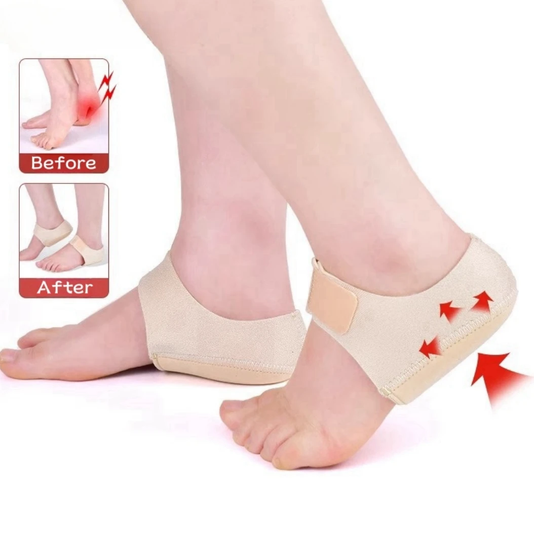 التهاب اللفافة الأخمصية كعب حفز دعم القدم مع أكواب كعب هلام السيليكون على شكل حرف U لتخفيف آلام الكعب النعال للمشي الرجل والمرأة